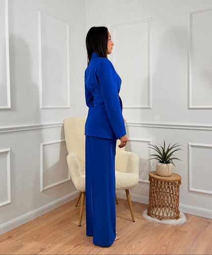 Tailleur con Cintura Tona Risci Blu Reale