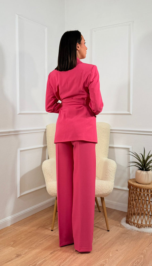 Tailleur con cintura Tona Risci Fucsia