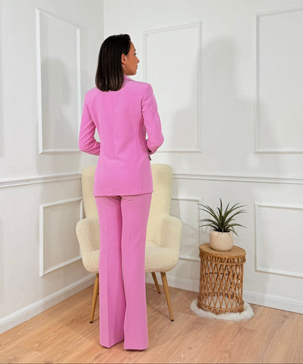 Tailleur con Blazer a Scollo Profondo Cristina Effe Rosa