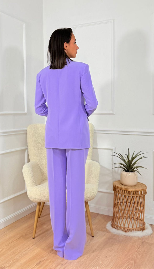 Tailleur con Blazer a Scollo Profondo Cristina Effe Lilla