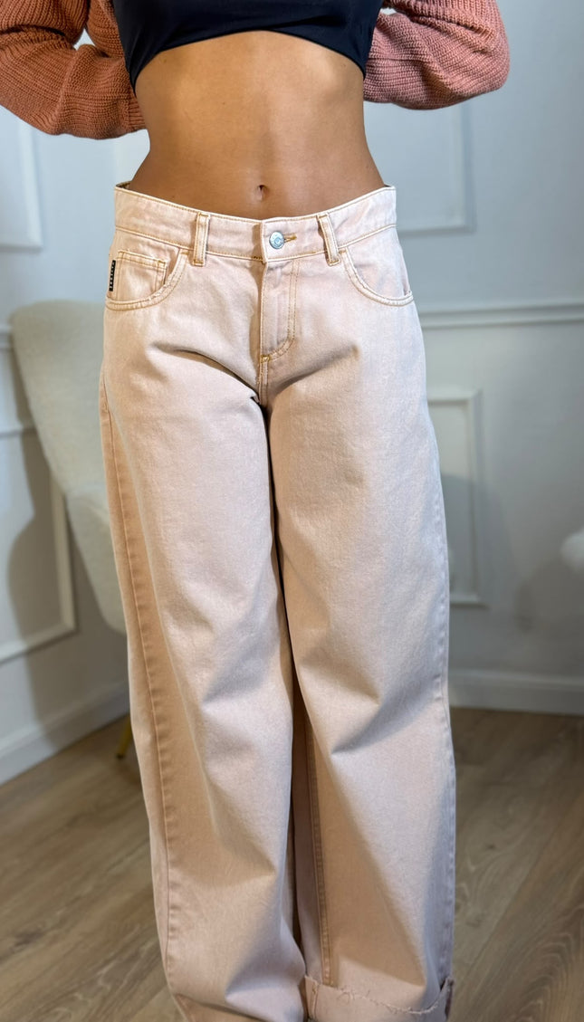 Jeans Wide Leg Haveone – Rosa Blush