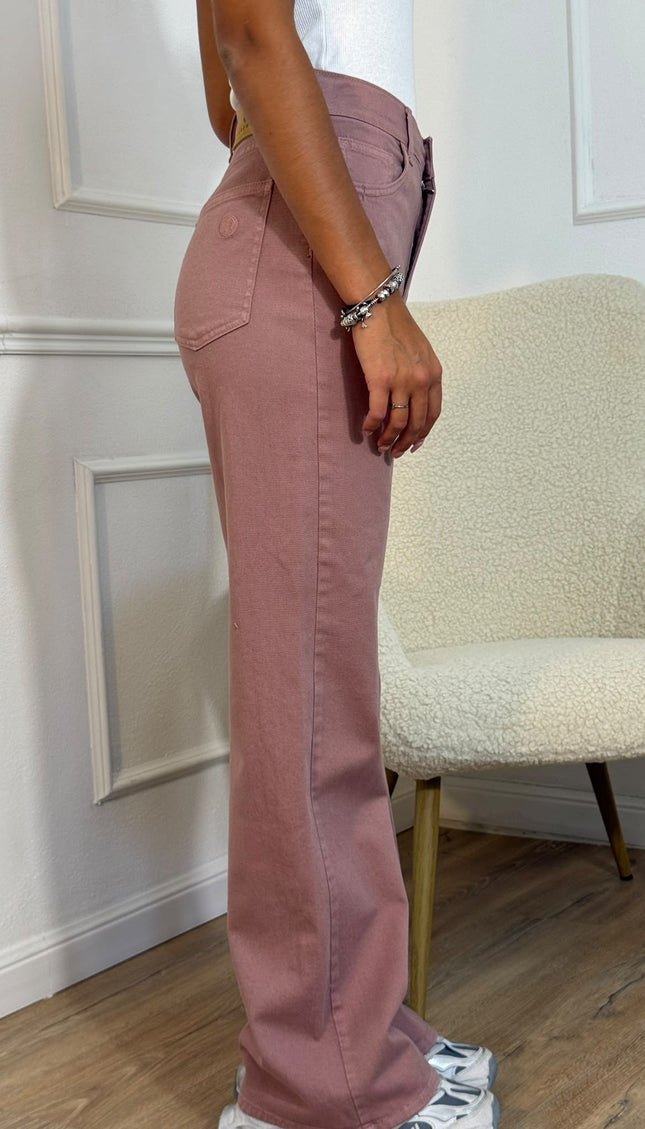 Jeans Wide Leg Haveone – Rosa Antico