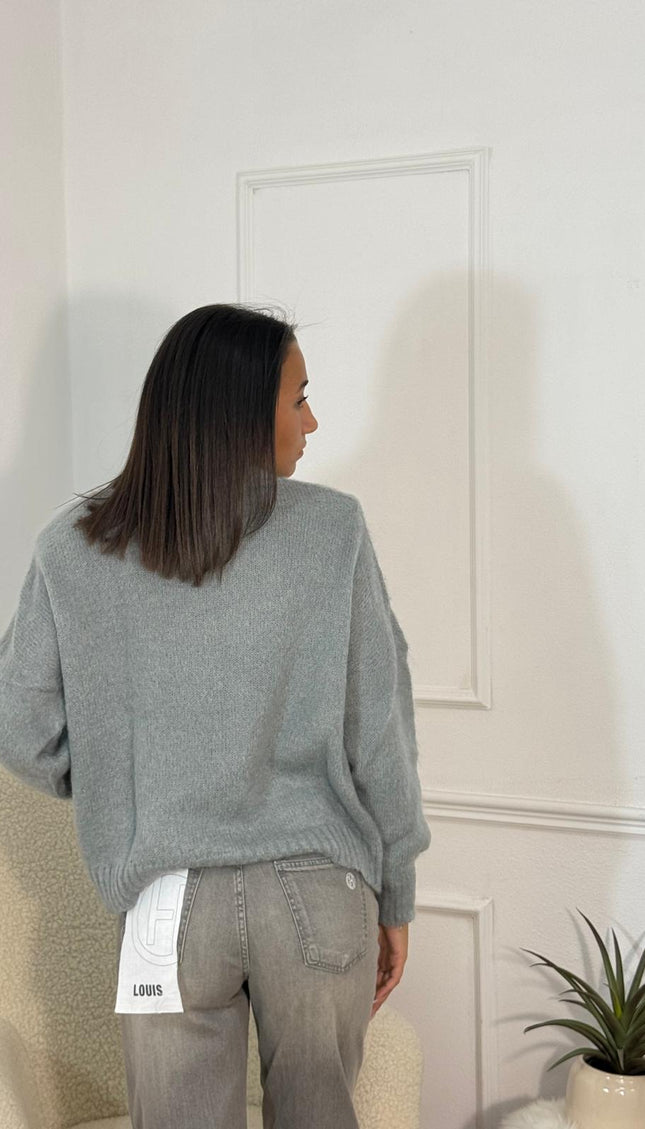 Maglione Girocollo in Maglia Morbida – Grigio