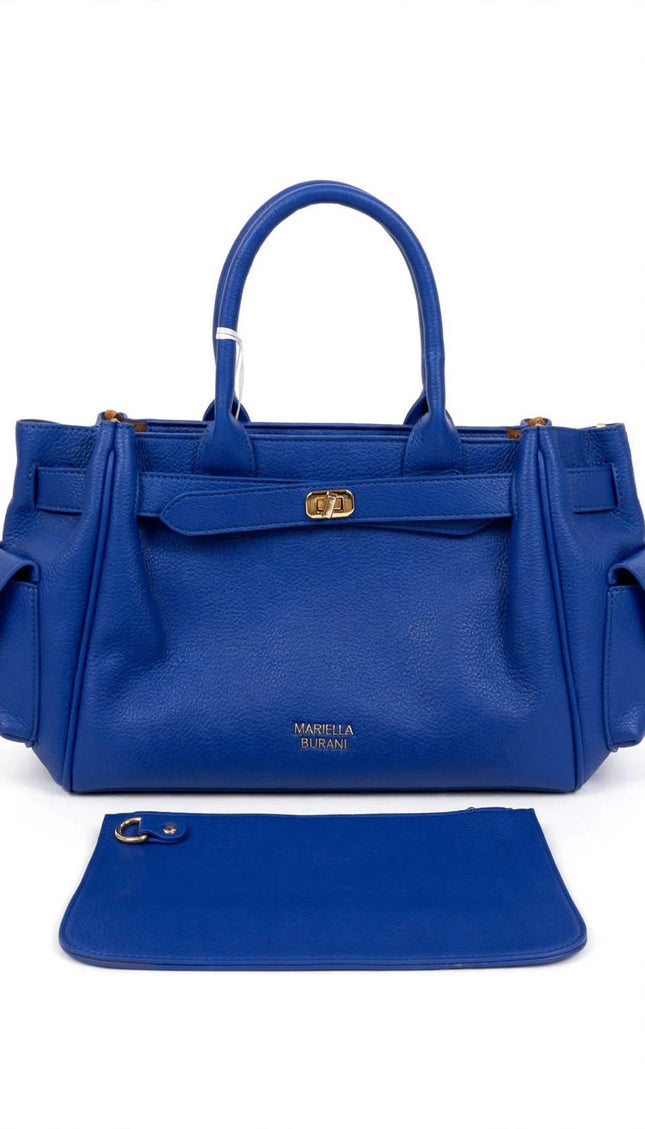 Borsa Mariella Burani blu elettrico a mano con pochette