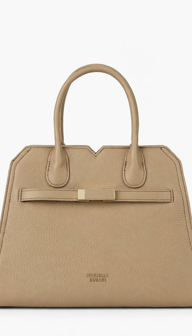Borsa Mariella Burani beige a mano con fibbia