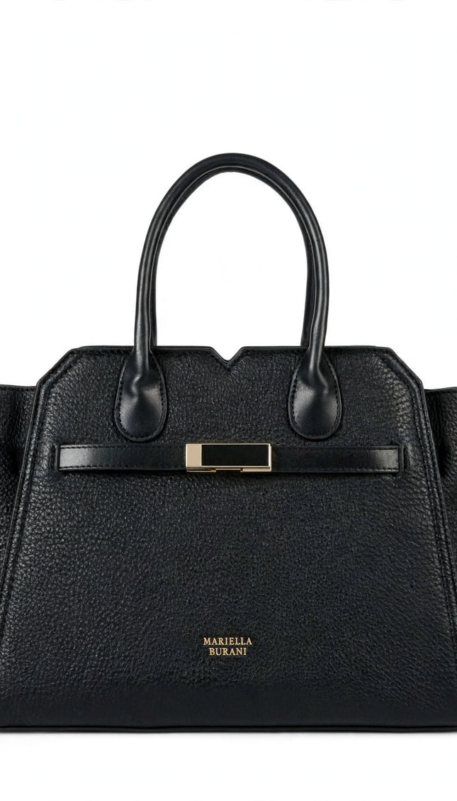 Borsa Mariella Burani nera a mano con fibbia