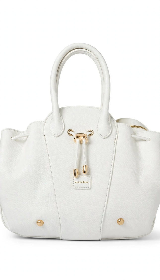 Borsa Mariella Burani bianca a mano con coulisse