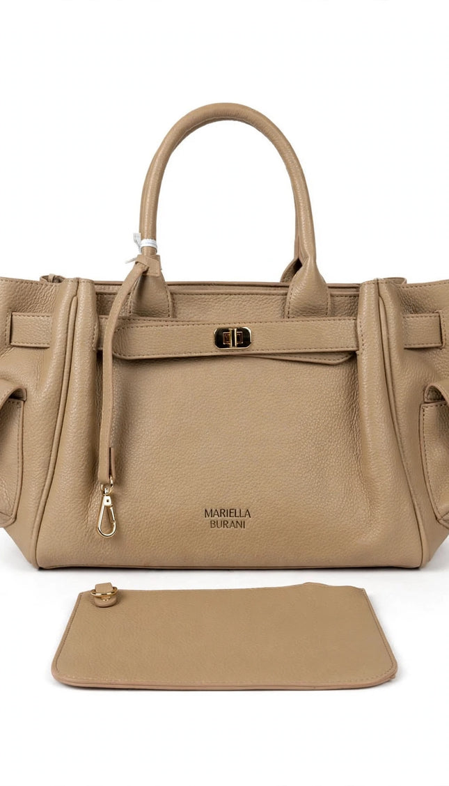 Borsa Mariella Burani beige a mano con pochette