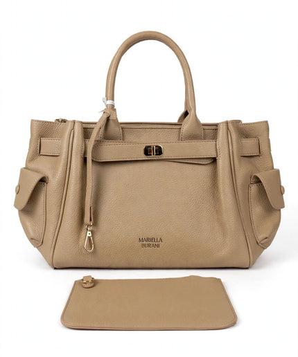 Borsa Mariella Burani beige a mano con pochette
