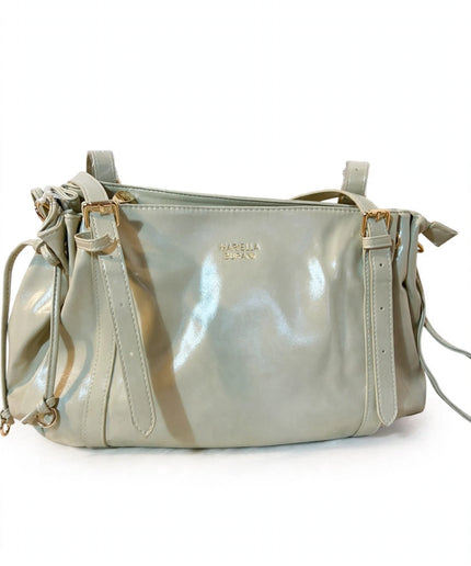Borsa Mariella Burani argento metallizzata con coulisse