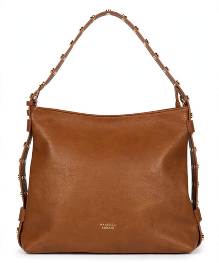 Borsa Mariella Burani cuoio a spalla con manico borchiato