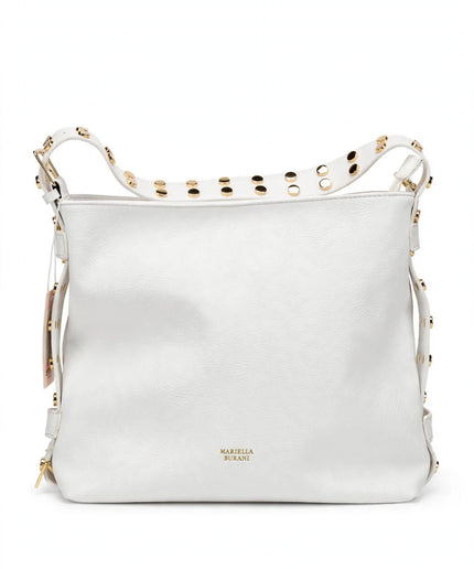 Borsa Mariella Burani bianca a spalla con manico borchiato