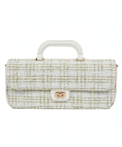 Borsa Mariella Burani in tweed panna baguette