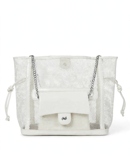Borsa Mariella Burani bianca trasparente shopper