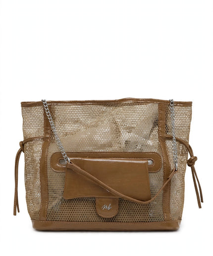 Borsa Mariella Burani cuoio trasparente shopper