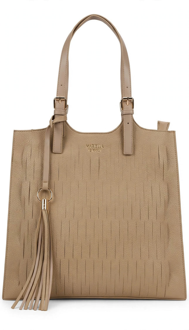 Borsa Mariella Burani beige shopper con nappa