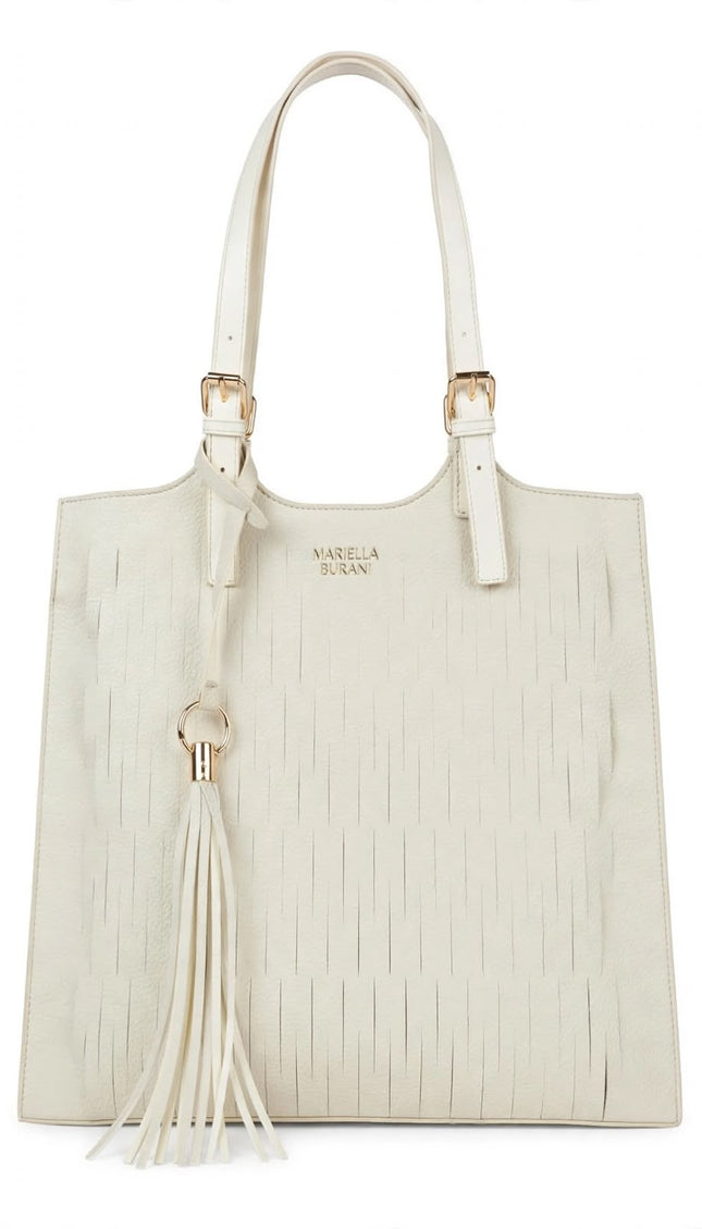 Borsa Mariella Burani panna shopper con nappa