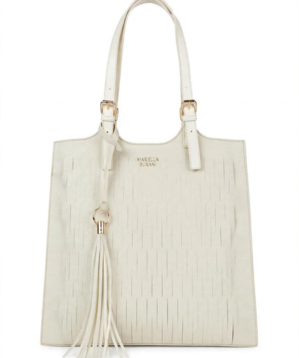 Borsa Mariella Burani panna shopper con nappa