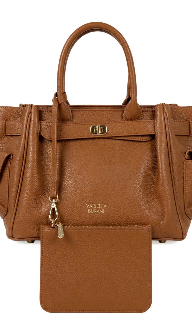 Borsa Mariella Burani cuoio a mano con pochette