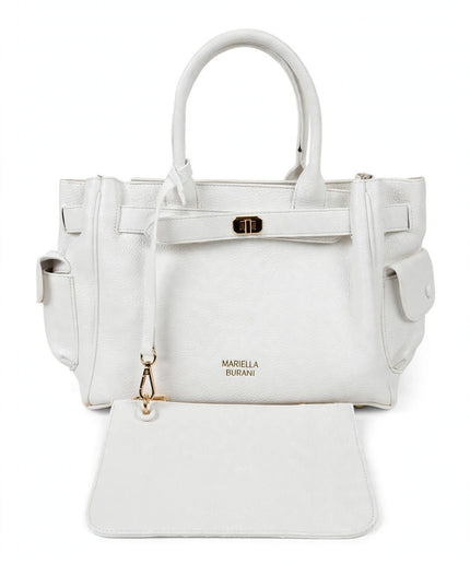 Borsa Mariella Burani bianca a mano con pochette
