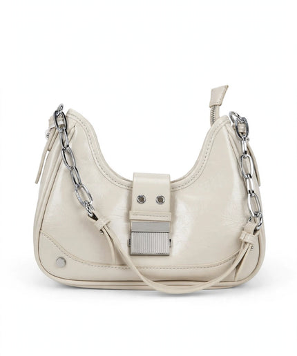 Borsa Mariella Burani panna a spalla con catena argentata