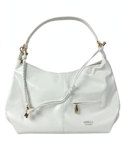 Borsa Mariella Burani bianca a spalla con zip