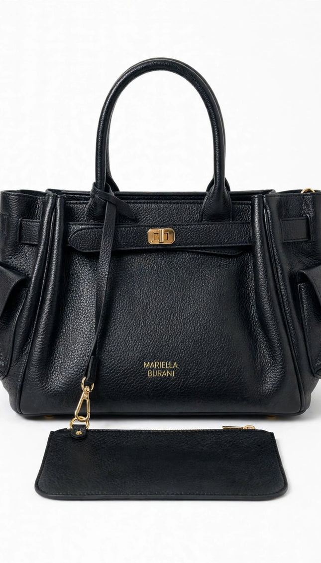 Borsa Mariella Burani nera a mano con pochette