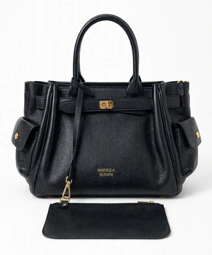 Borsa Mariella Burani nera a mano con pochette