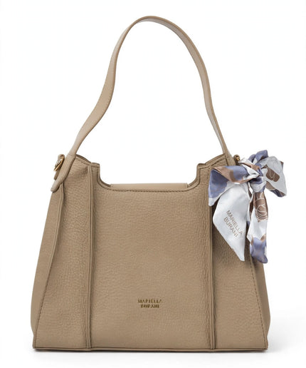 Borsa Mariella Burani tortora a spalla con foulard