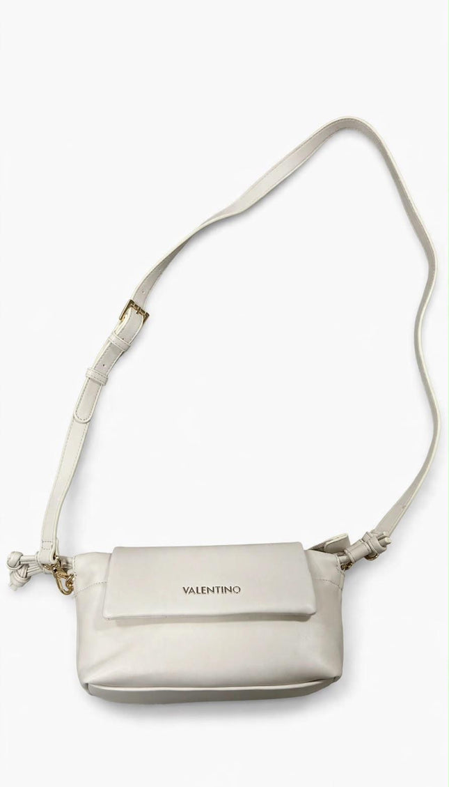 Borsa Mario Valentino panna a tracolla con logo