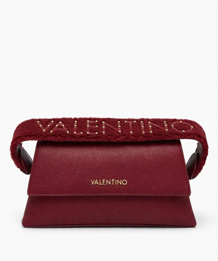 Borsa Mario Valentino bordeaux a spalla con tracolla logata
