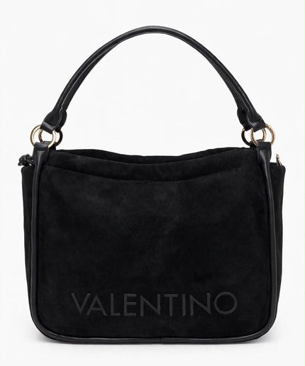 Borsa Mario Valentino nera scamosciata con logo