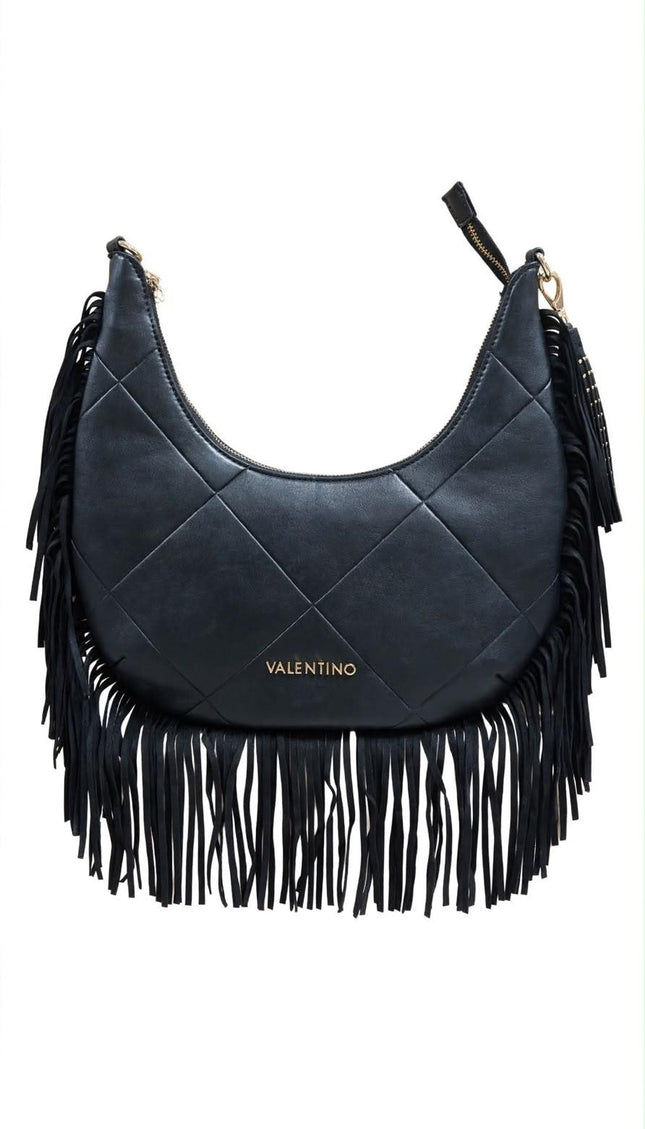 Borsa Mario Valentino nera a spalla con frange
