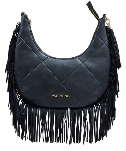 Borsa Mario Valentino nera a spalla con frange