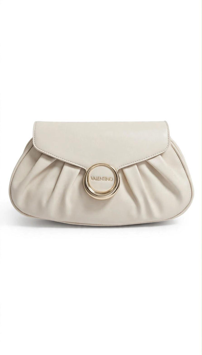 Pochette Mario Valentino avorio plissettata