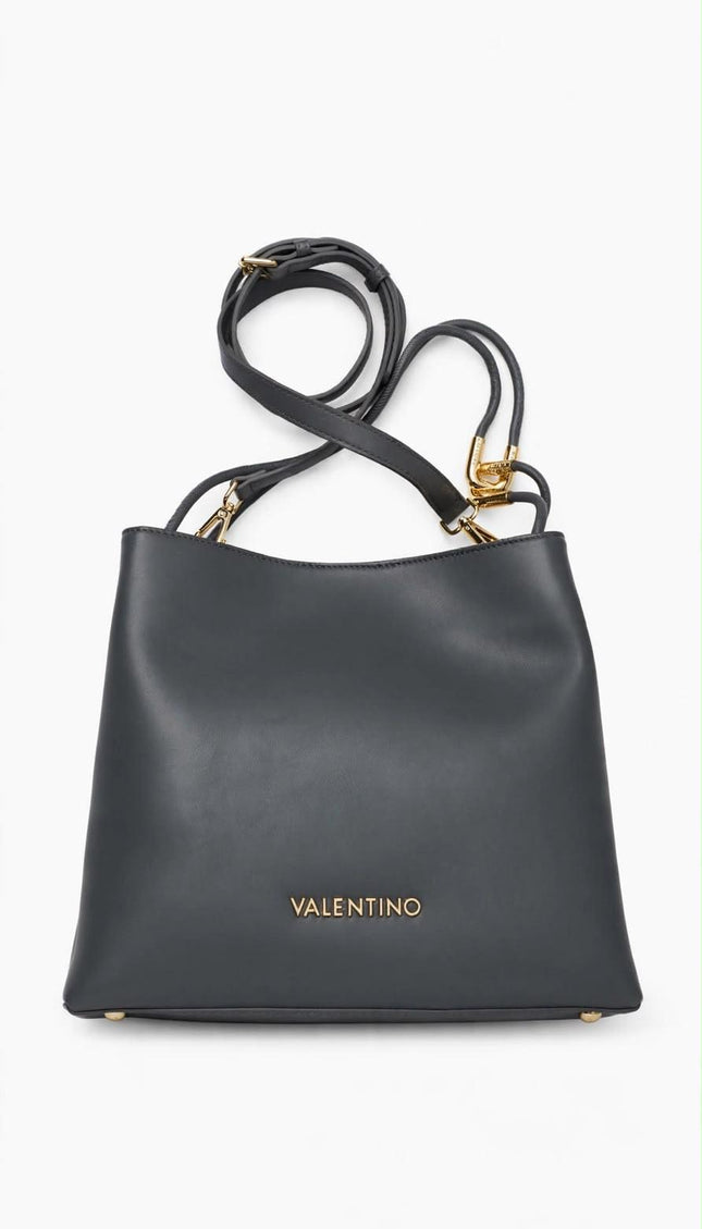 Borsa Mario Valentino nera a spalla con logo dorato