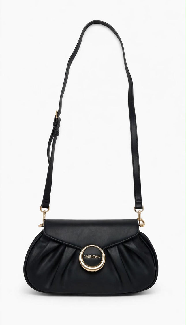 Borsa Mario Valentino nera a spalla plissettata