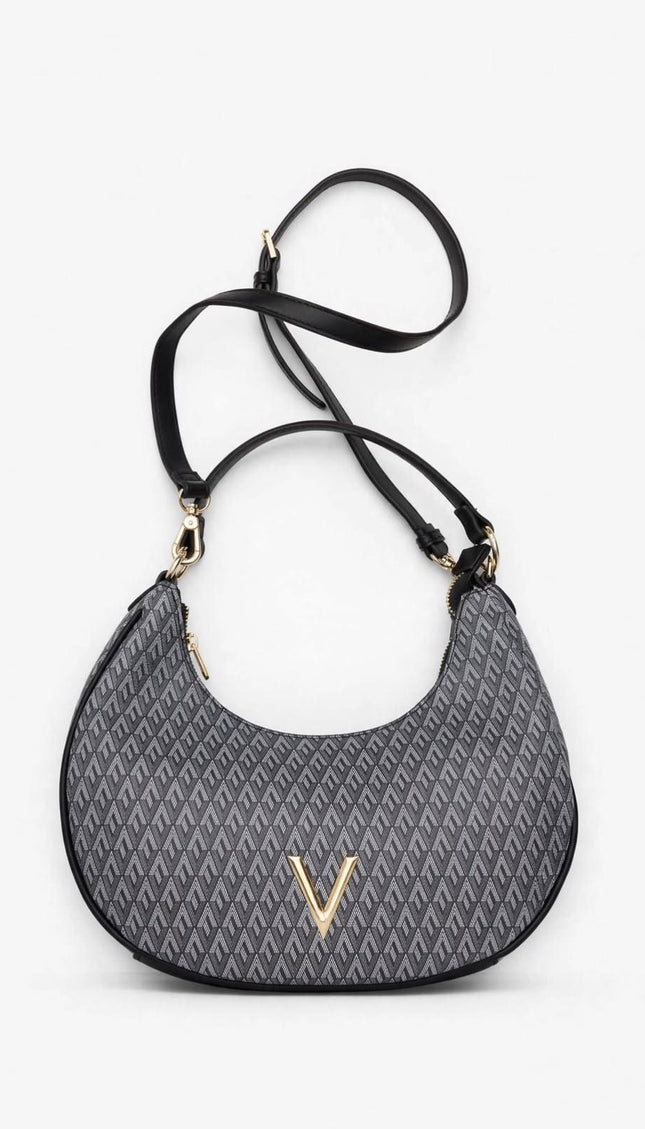 Borsa Mario Valentino grigia a spalla con logo V