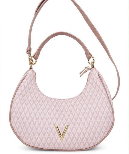 Borsa Mario Valentino rosa cipria a spalla con logo V