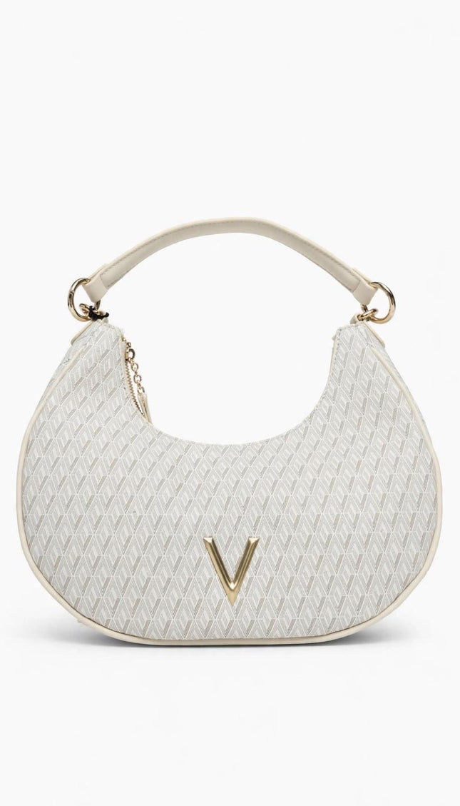 Borsa Mario Valentino bianca a spalla con logo V