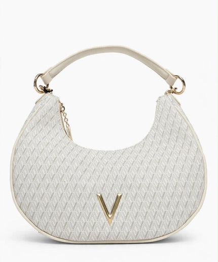 Borsa Mario Valentino bianca a spalla con logo V
