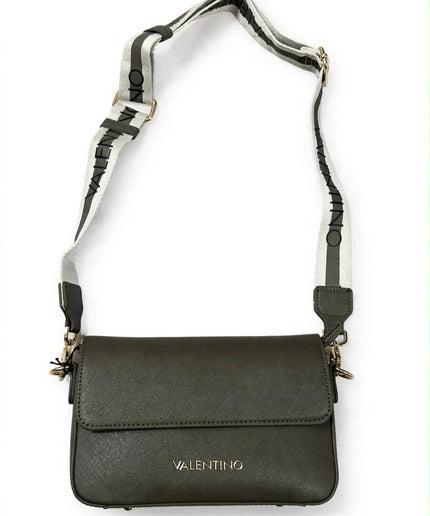Borsa Mario Valentino verde militare a tracolla con fascia logata