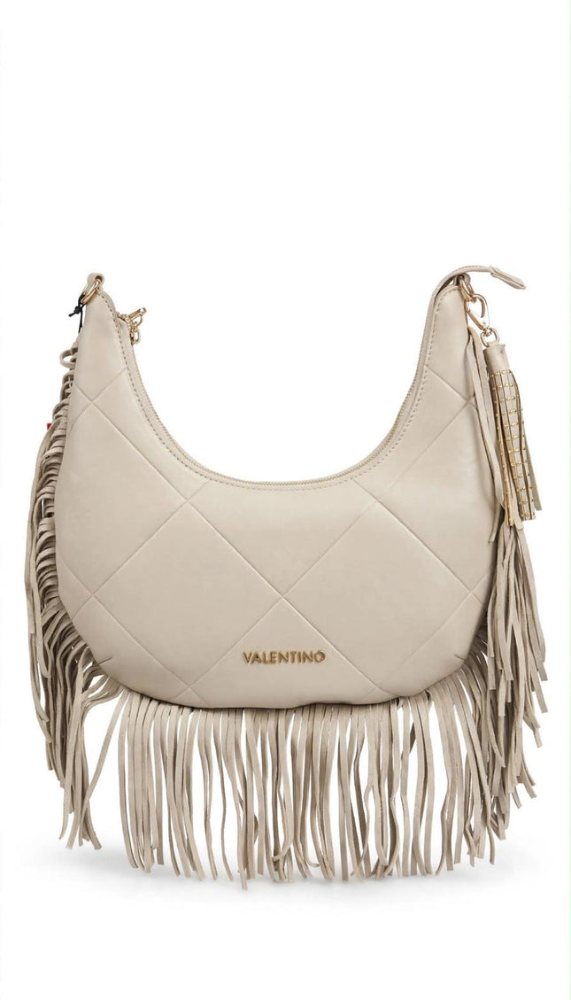 Borsa Mario Valentino beige hobo con frange