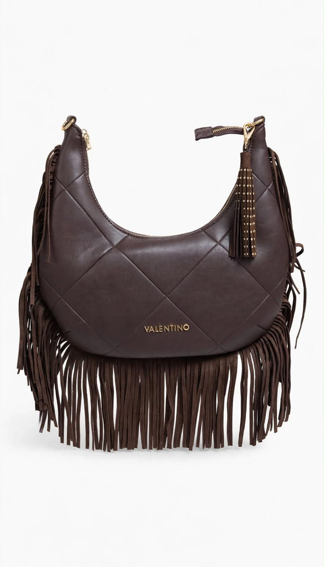 Borsa Mario Valentino marrone hobo con frange