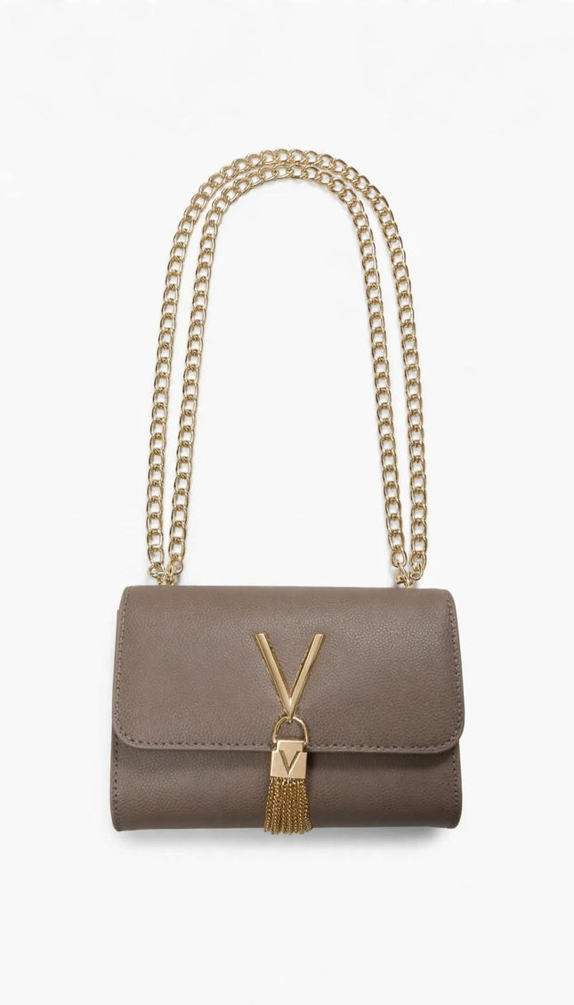 Borsa Mario Valentino tortora con catena e nappina