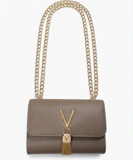 Borsa Mario Valentino tortora con catena e nappina