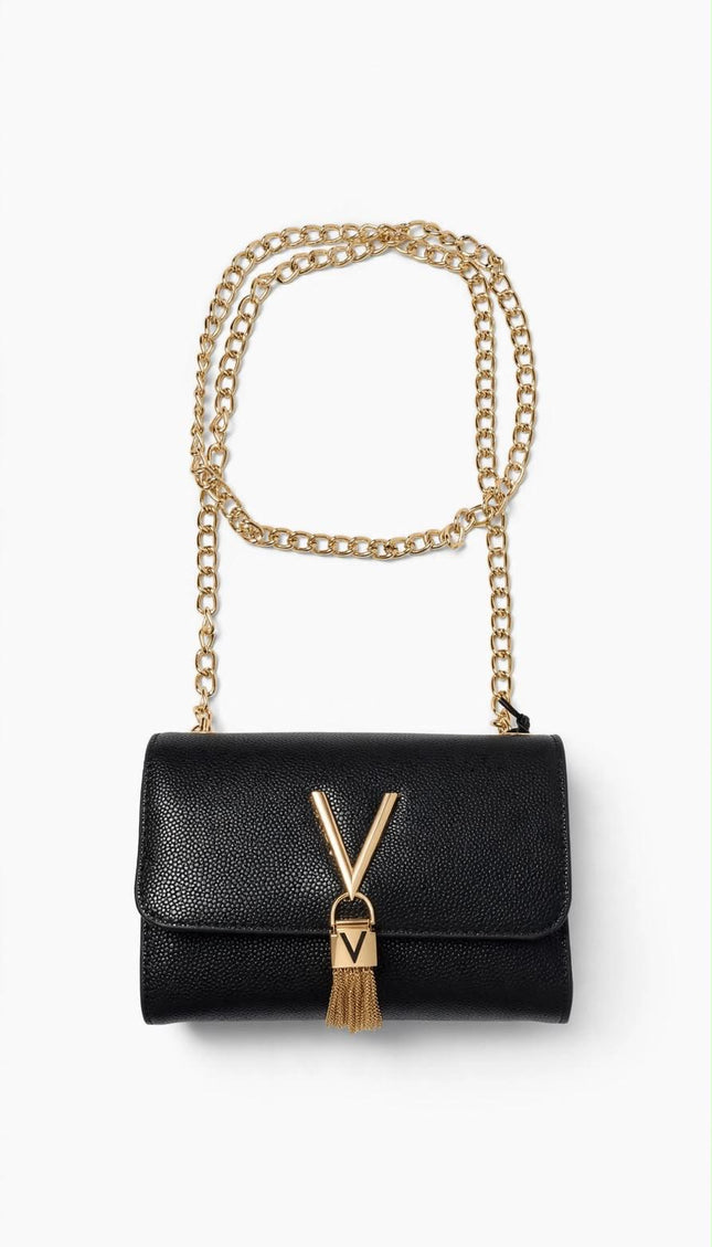 Borsa Mario Valentino nera con catena dorata