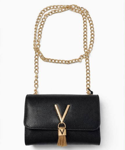 Borsa Mario Valentino nera con catena dorata