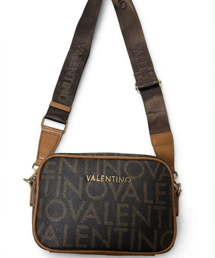 Borsa Mario Valentino nera monogram con profili marroni