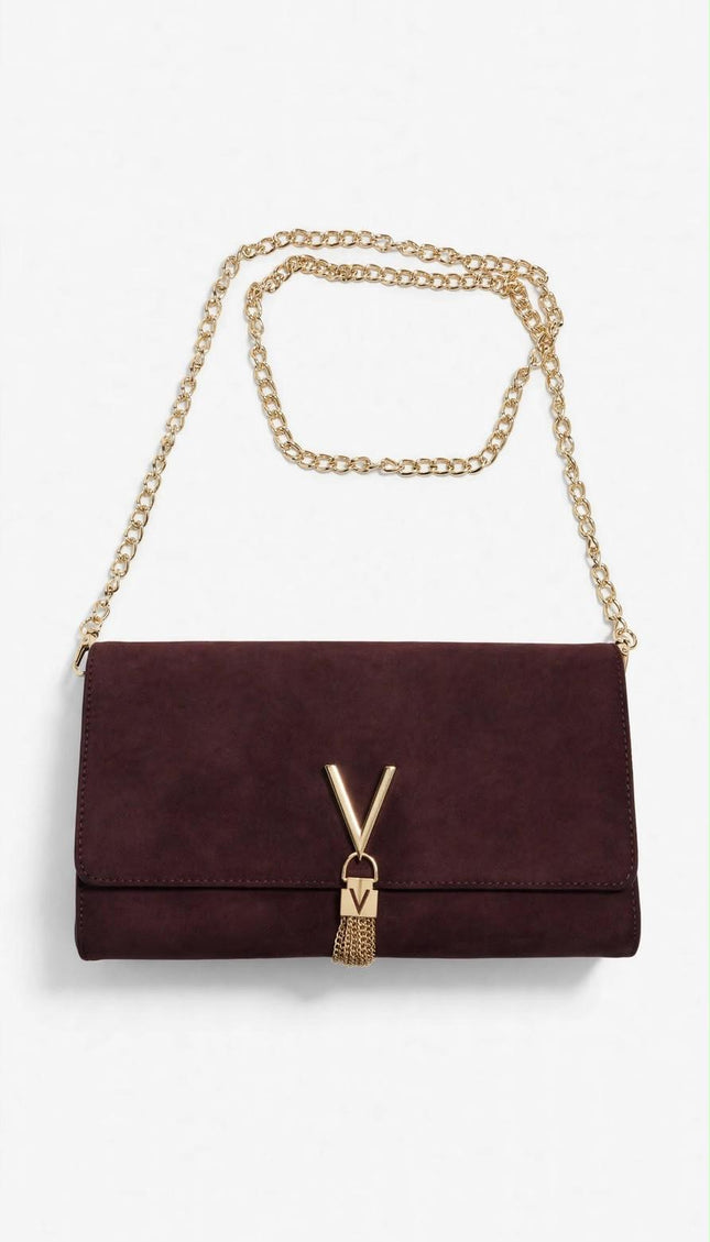 Borsa Mario Valentino bordeaux con catena dorata